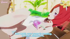 Jouer La première fois de l'idole d'anime Maki Nishikino sur la plage modèle 3D